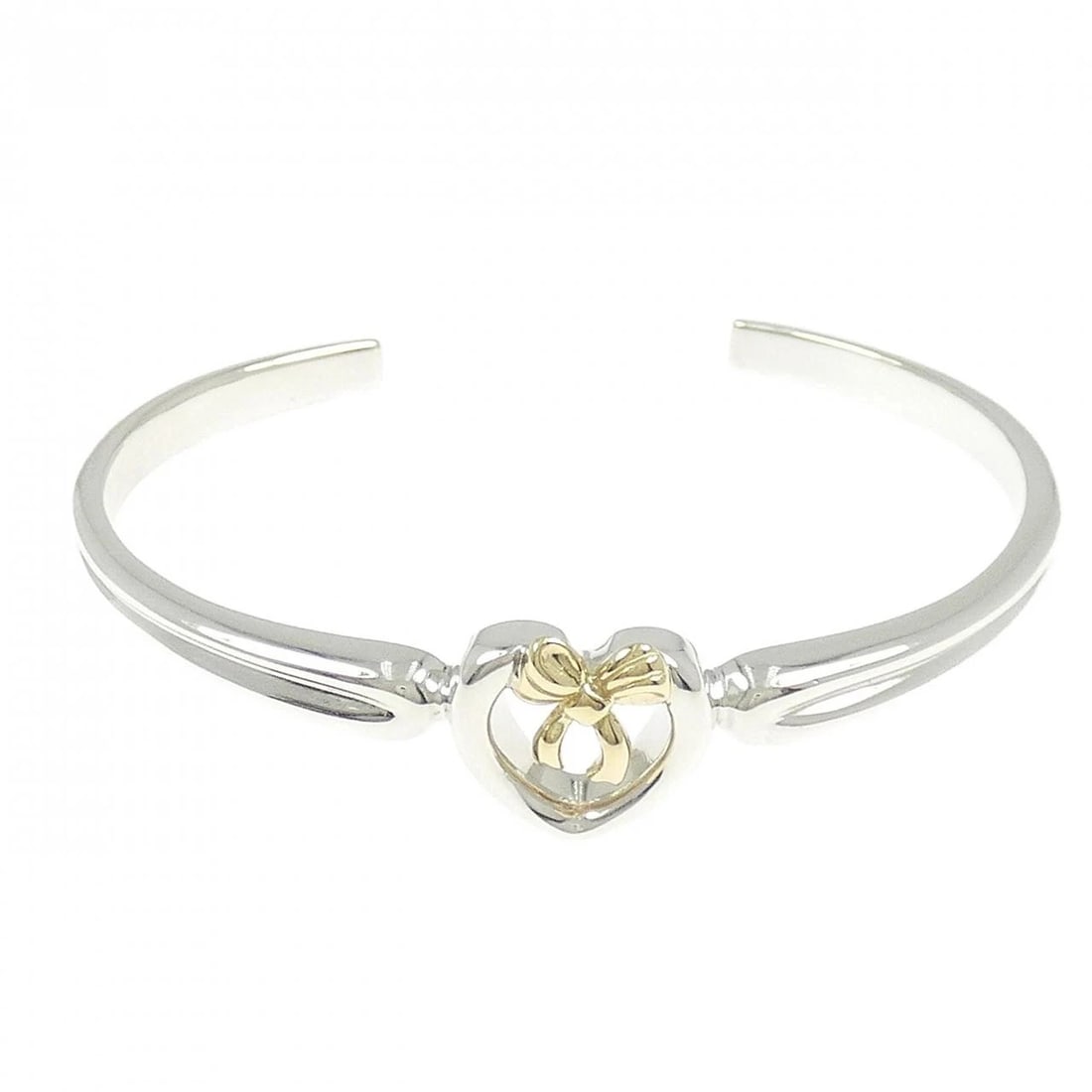 TIFFANY & CO. 925 750YG BANGLE: Tiffany & Co. 925 750YG Bangle Brand: Tiffany Type: Bracelet Material: 925 Silver 750 Yellow Gold Color: Silver Yellow Gold Size: 16cm ActualSize Max W: 13.8mm Accessories: None Accessories