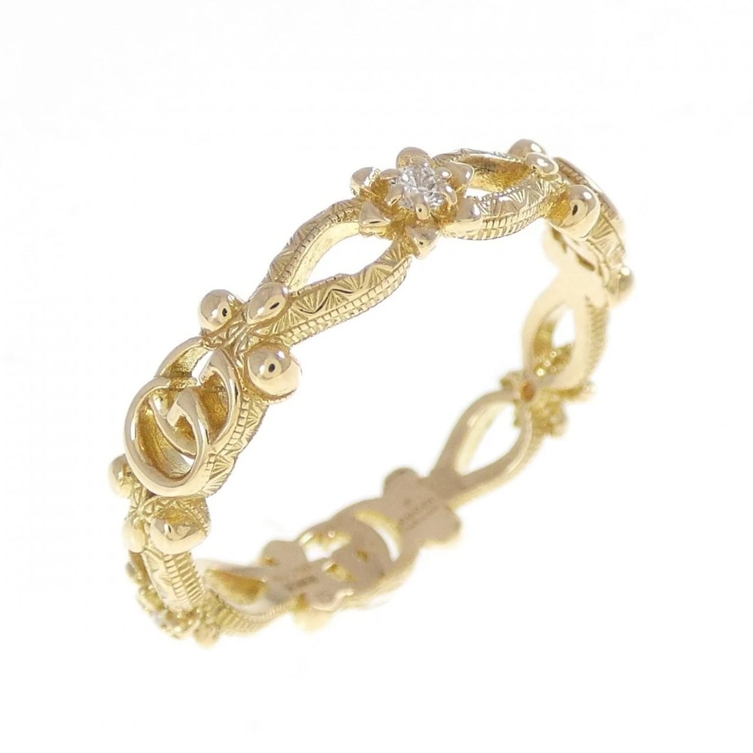 GUCCI DIAMOND RING: GUCCI Diamond Ring Brand: GUCCI Type: Ring Material: 750 Yellow Gold Main Stone Natural Color: Yellow Gold Size: 7-7.5 (US size) Accessories: None Accessories Notice: When purchasing