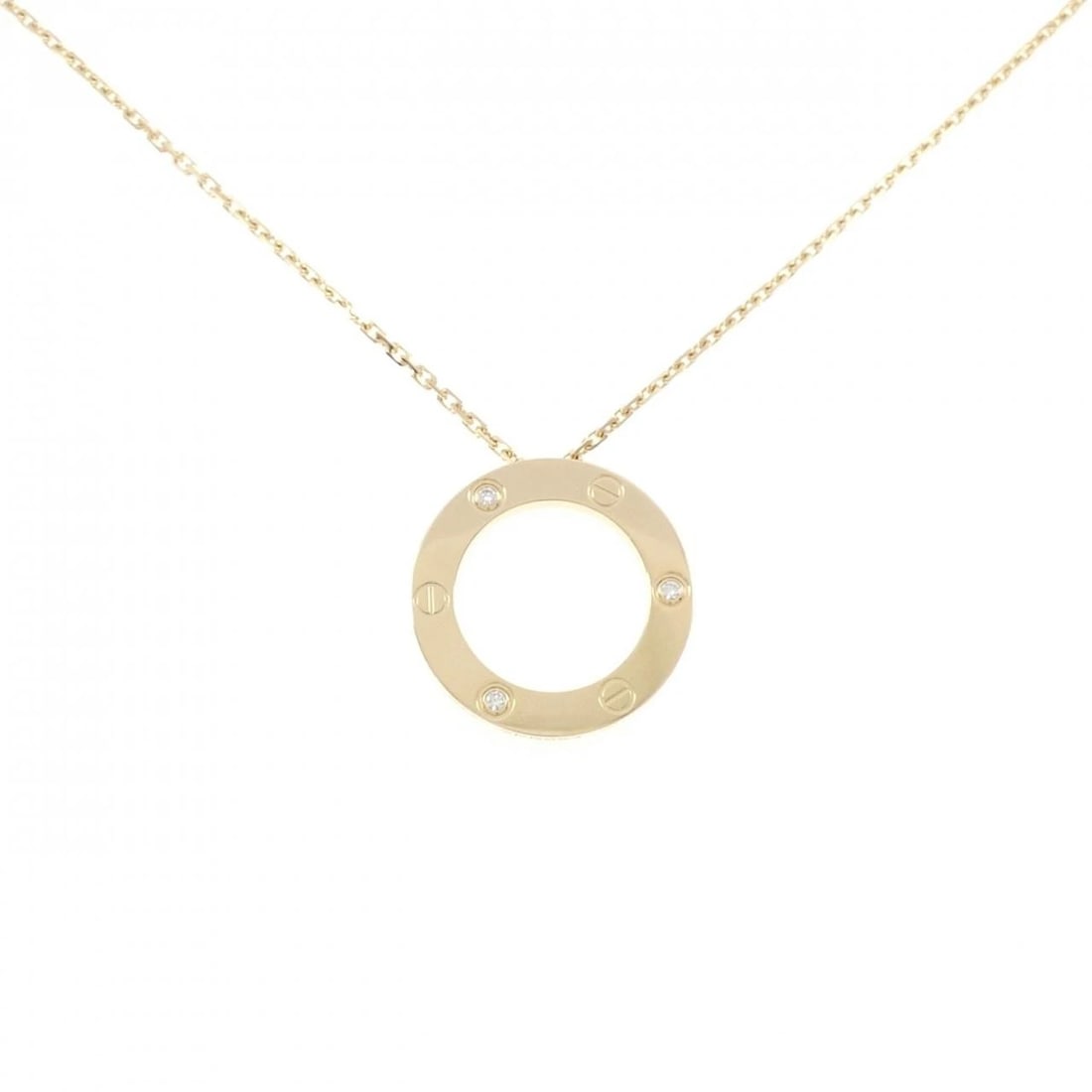 CARTIER LOVE NECKLACE HALF DIAMOND: Cartier Love Necklace Half Diamond Brand: Cartier Type: Necklace Material: 750 Yellow Gold Main Stone Natural Color: Yellow Gold Size: 42cm Accessories: None Accessories Notice: When