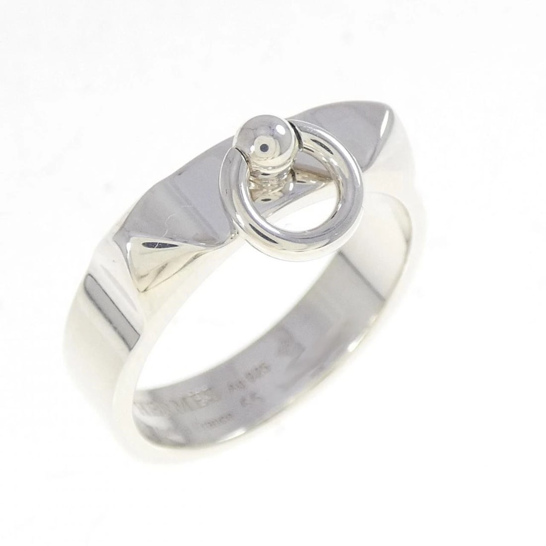 HERMES COLLIER CYANIDE RING: HERMES Collier Cyanide Ring Brand: HERMES Type: Ring Material: 925 Silver Color: Silver Size: 7.5-8 (US size) Accessories: None Accessories Notice: When purchasing pre-owned goods, please