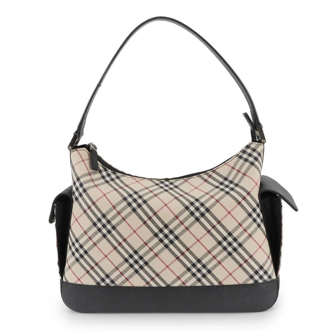 BURBERRY PLAID SHOULDER BAG CANVAS LEATHER: BURBERRY Plaid Shoulder Bag Canvas Leather Brand: BURBERRY Type: Shoulder Bag Material: Canvas , Leather Color: Beige , Brown Size: W 11.02 inch, H 8.66 inch, D 4.72 inch Shoulder 16.5inch (42cm)