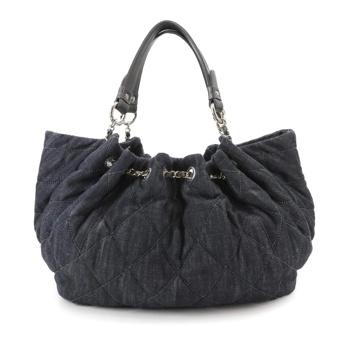 CHANEL COCO CABAS GM TOTE BAG DENIM NAVY BLACK (1 of 7)