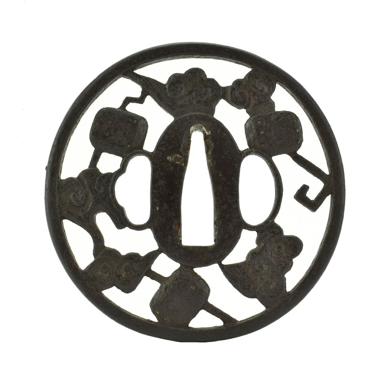 AUTHENTIC JAPANESE TSUBAS: Authentic Japanese Tsubas Description: Authentic Japanese Tsuba Size: None Accessories: None Accessories Notice: When purchasing pre-owned goods, please refer to the photos of the items to check