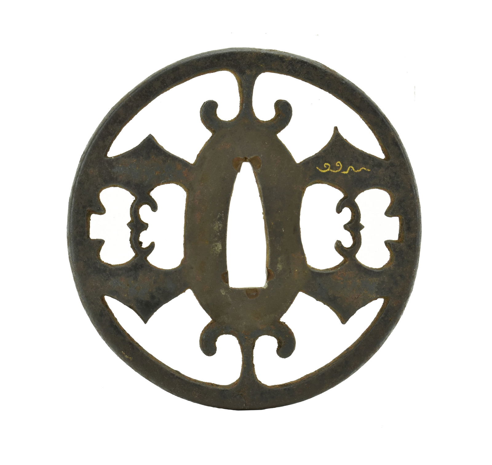 AUTHENTIC JAPANESE TSUBA: Authentic Japanese Tsuba Description: Authentic Japanese Tsuba Size: None Accessories: None Accessories Notice: When purchasing pre-owned goods, please refer to the photos of the items to check the