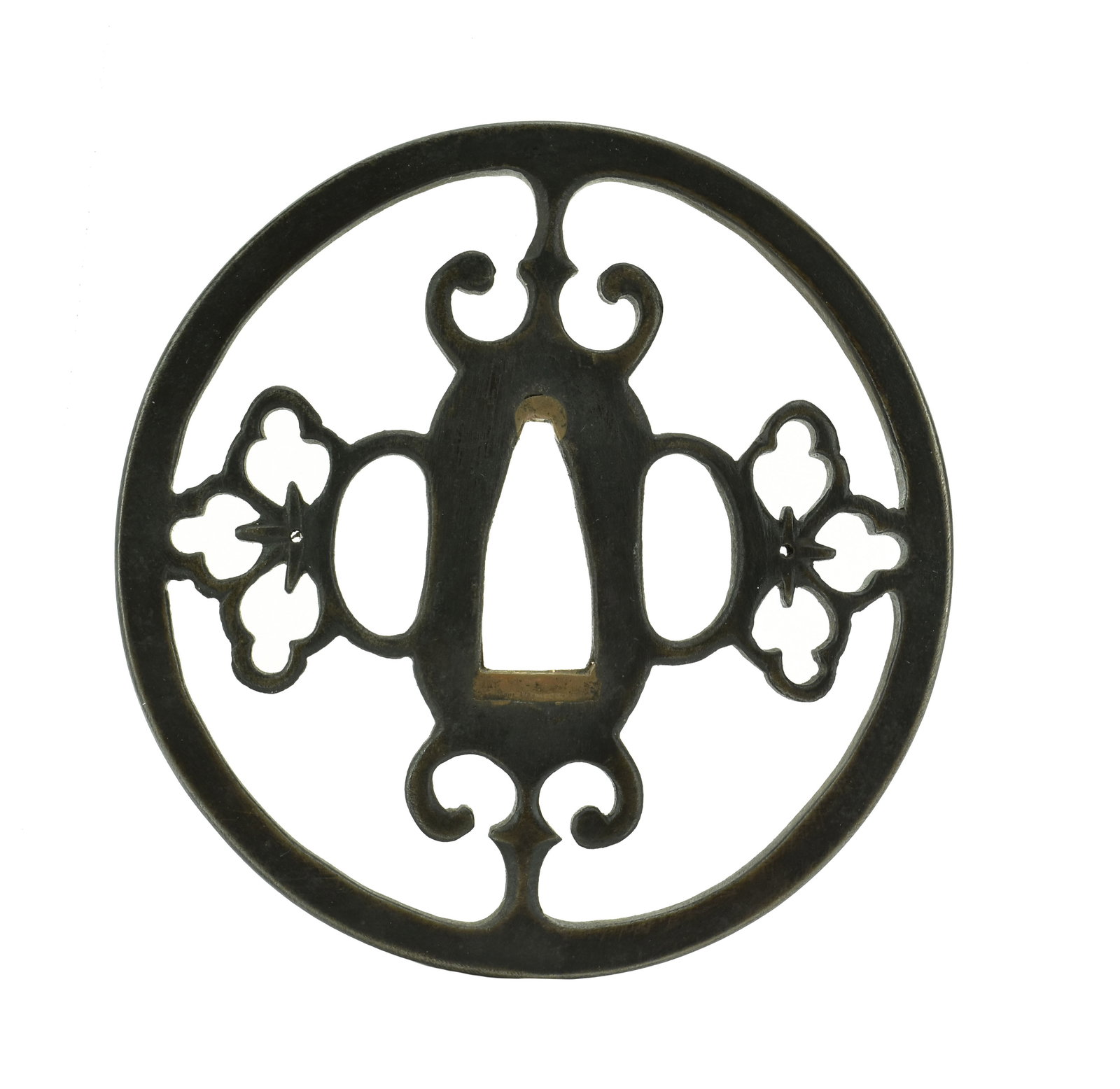 AUTHENTIC JAPANESE TSUBA: Authentic Japanese Tsuba Description: Authentic Japanese Tsuba Size: None Accessories: None Accessories Notice: When purchasing pre-owned goods, please refer to the photos of the items to check the