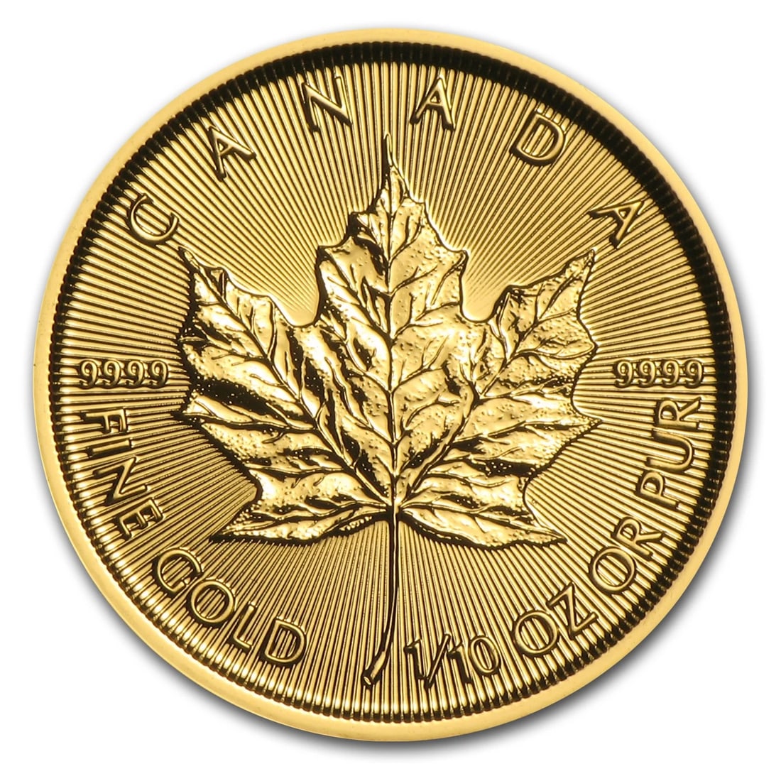 2016 CANADA 1/10 OZ GOLD MAPLE LEAF BU (1 of 2)