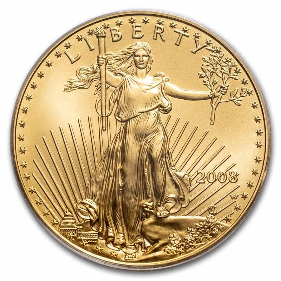 2008-W 1/2 OZ BURNISHED AMERICAN GOLD EAGLE (1 of 2)