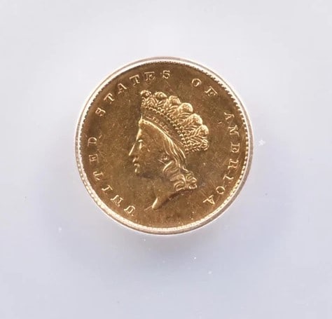 1856-S $1 INDIAN PRINCESS HEAD GOLD DOLLAR (1 of 2)