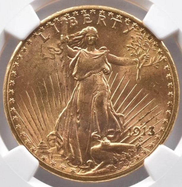 1913-S $20 SAINT GAUDENS GOLD DOUBLE EAGLE (1 of 2)