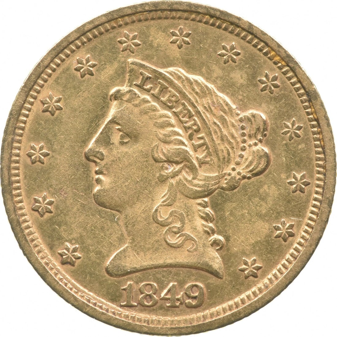 1849 $2.50 LIBERTY HEAD GOLD QUARTER EAGLE (1 of 2)