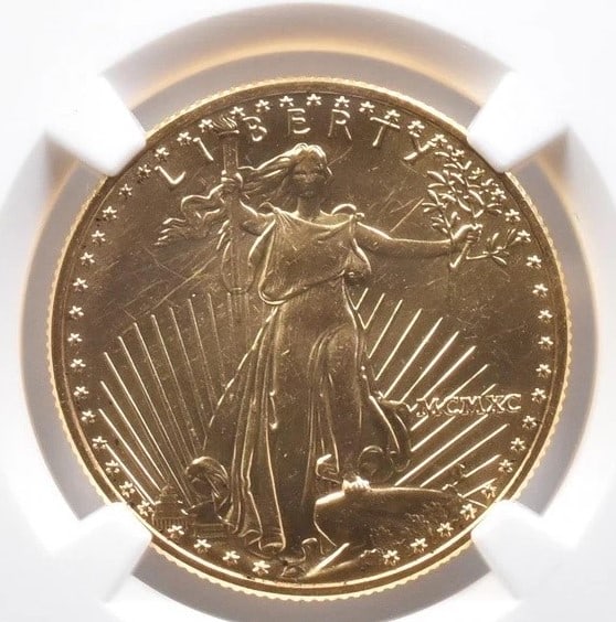 1990 $25 AMERICAN GOLD EAGLE (1 of 2)