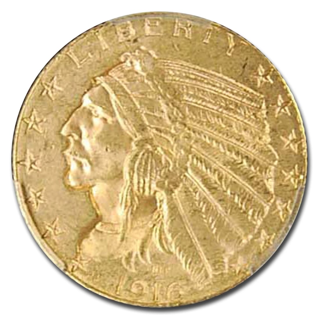 1916-S $5 INDIAN GOLD HALF EAGLE (1 of 2)