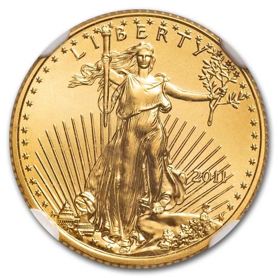 2011 1/10 OZ AMERICAN GOLD EAGLE: 2011 1/10 oz American Gold Eagle Brand : US Mint Year : 2011 Denomination : $5.00 Fineness : 0.9167 Country of Origin/Country/Region of Manufacture : United States Coin : None Brand/Mint