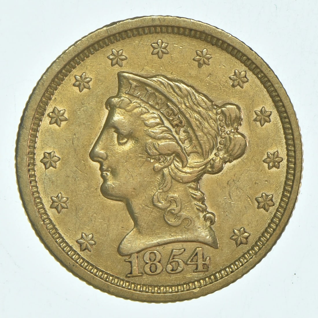 1854 $2.50 LIBERTY HEAD GOLD QUARTER EAGLE (1 of 2)