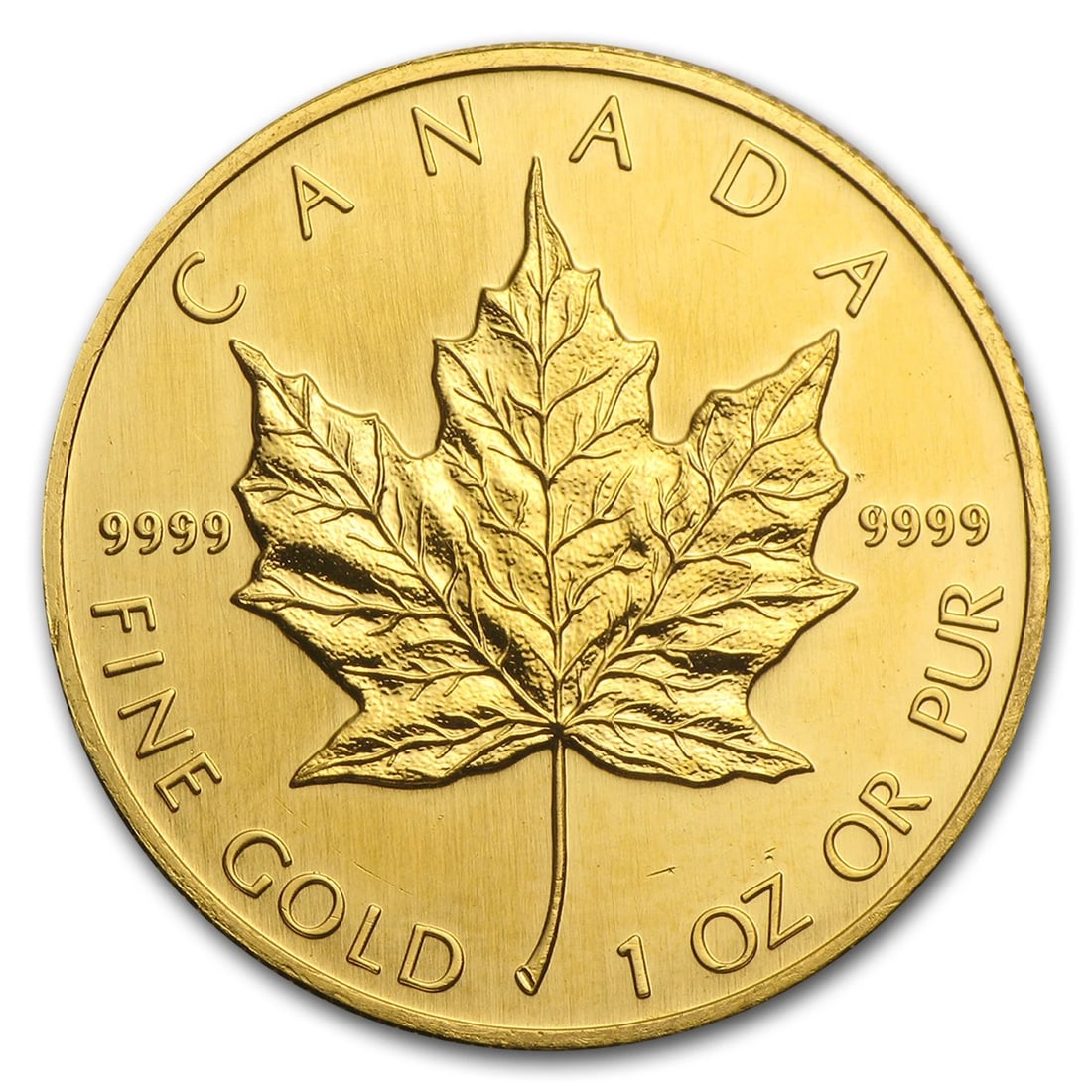 1993 CANADA 1 OZ GOLD MAPLE LEAF BU (1 of 2)