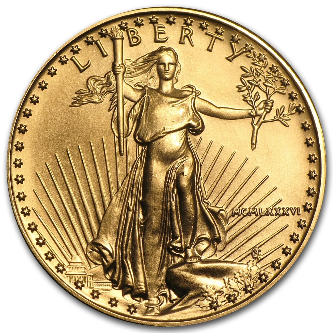 1986 1/2 OZ AMERICAN GOLD EAGLE BU (1 of 2)