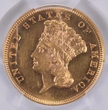 1886 $3 INDIAN AU58 GOLD: 1886 $3 Indian AU58 Gold Grade : AU58 Composition : Gold Denomination : $3 Year : 1886 Country of Origin : none Mint Location : NONE Brand/Mint : none Accessories: None A