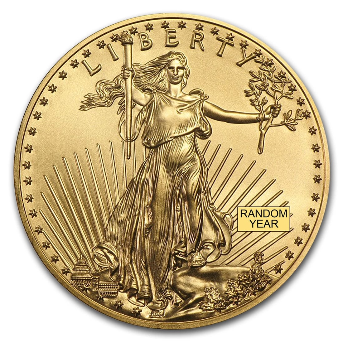 1 OZ AMERICAN GOLD EAGLE $50 COIN BU: 1 oz American Gold Eagle $50 Coin BU Brand : US Mint Year : Random Denomination : $50.00 Fineness : 0.9167 Country of Origin/Country/Region of Manufacture : United States Coin : None Bran