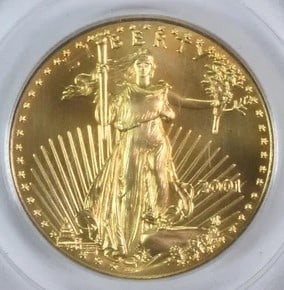 2001 $25 AMERICAN GOLD EAGLE WTC GROUND (1 of 2)
