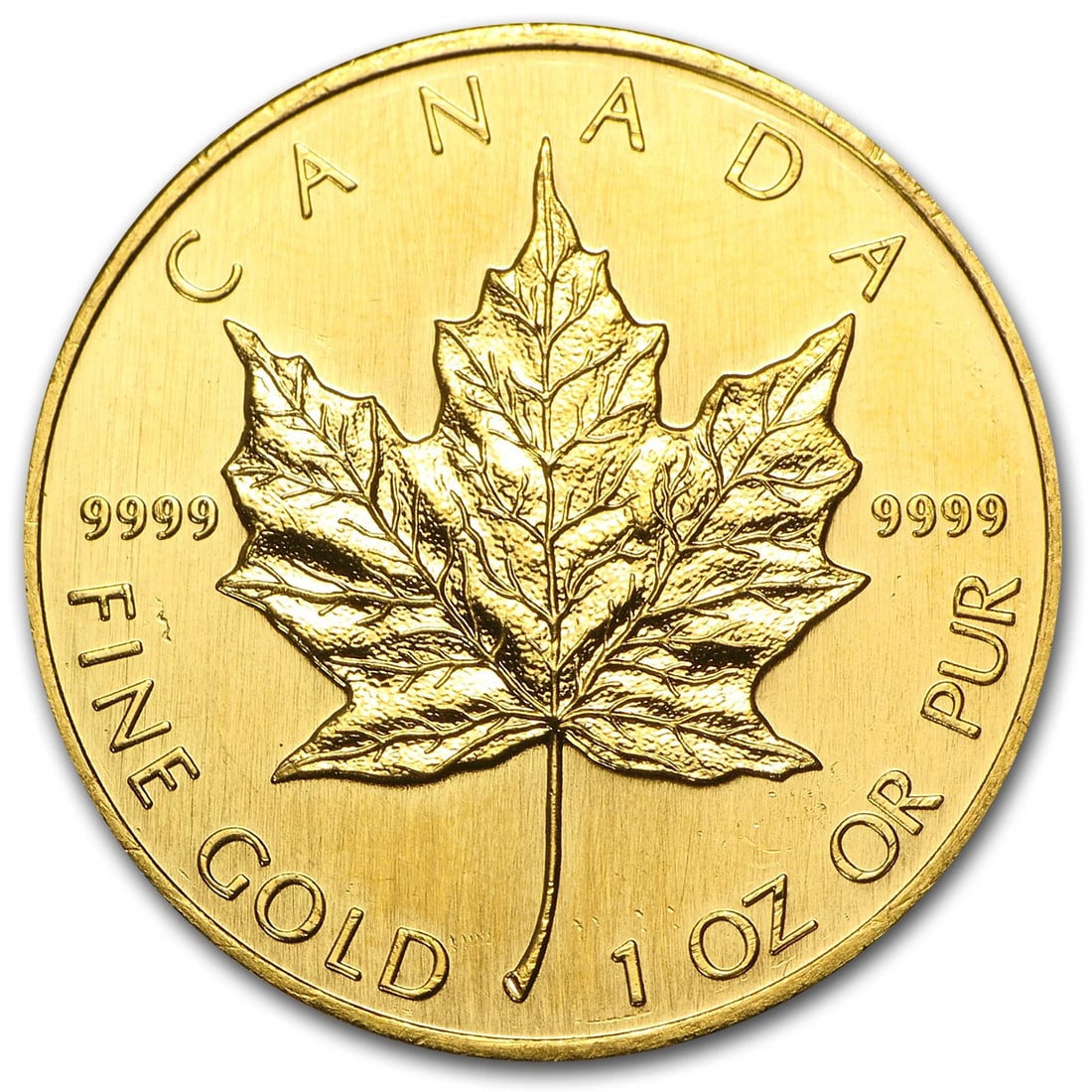 1990 CANADA 1 OZ GOLD MAPLE LEAF BU (1 of 2)