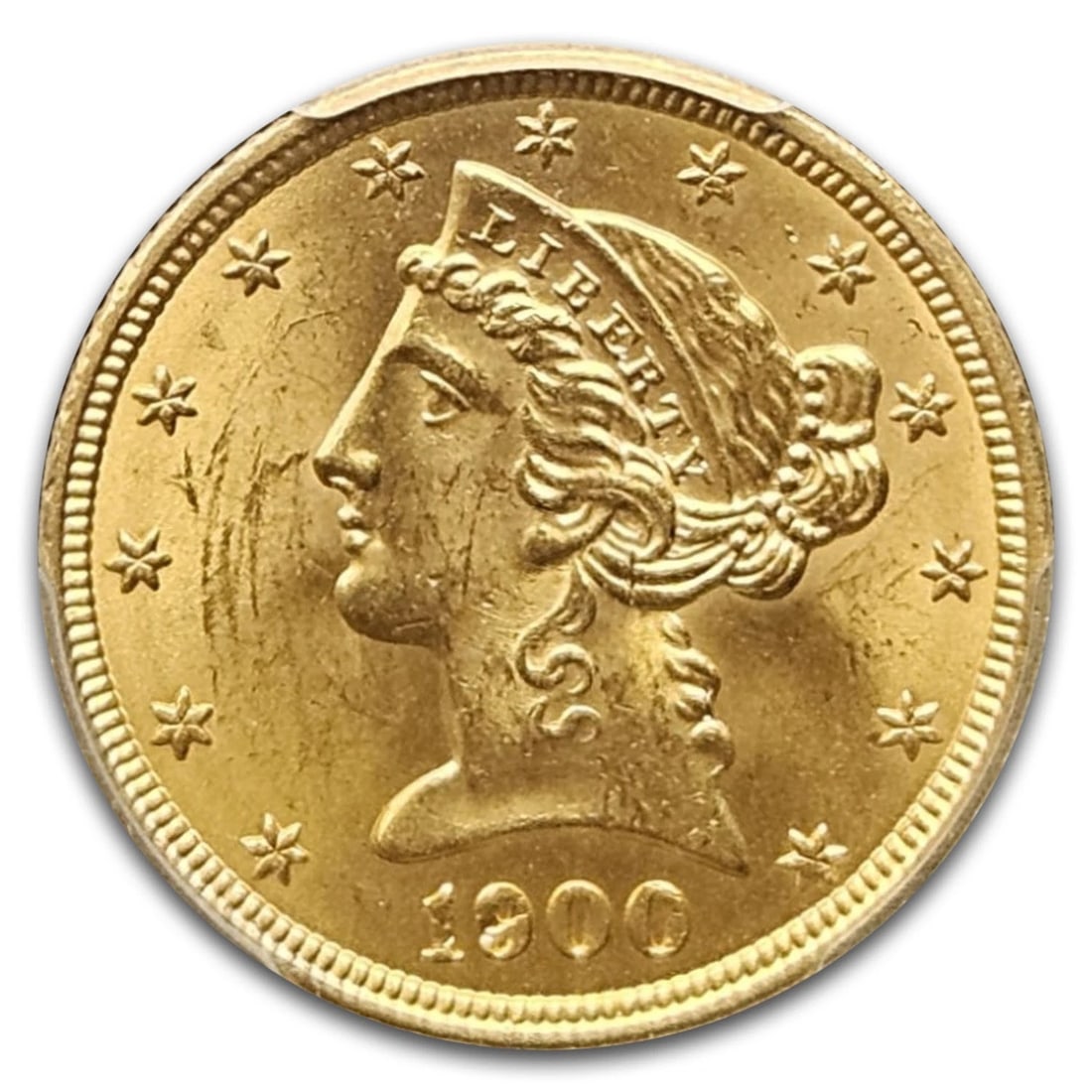 1900 $5 LIBERTY GOLD HALF EAGLE (1 of 2)