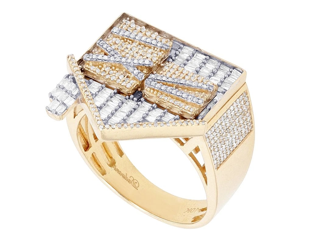 BAGUETTE TRAP HOUSE REAL DIAMOND PINKY RING (1 of 4)