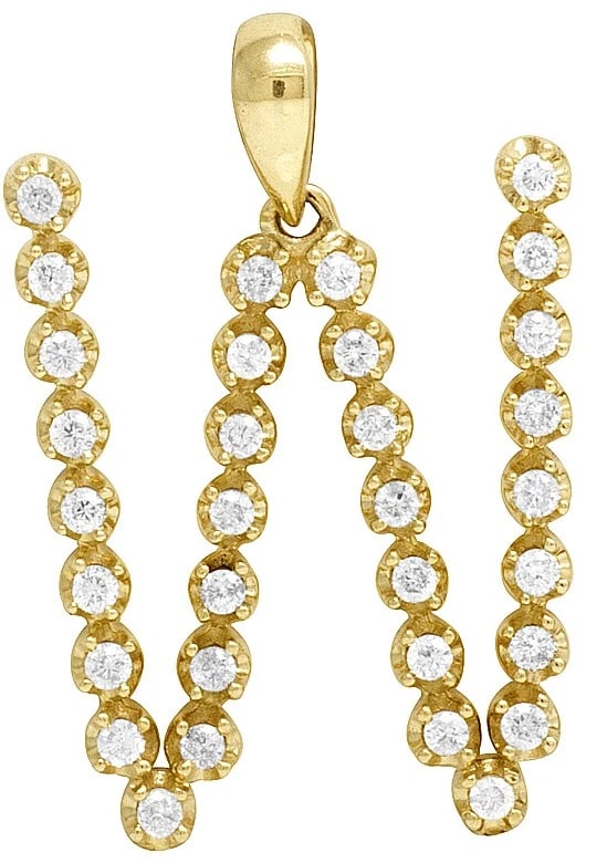 MENS 10K YELLOW GOLD 1 ROW INITIAL LETTER W REAL DIAMOND CHARM PENDANT: Mens 10K Yellow Gold 1 Row Initial Letter W Real Diamond Charm Pendant Brand: None Type: Necklace Material: Metal Yellow Gold Main Stone Natural Color: Yellow Gold Size: Dimension 1" Accessories: