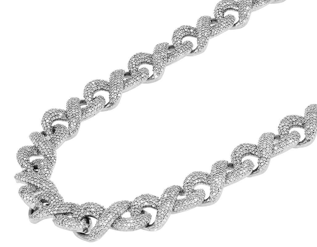 ICED OUT CUBAN REAL DIAMOND INFINITY LINK CHAIN NECKLACE (1 of 2)