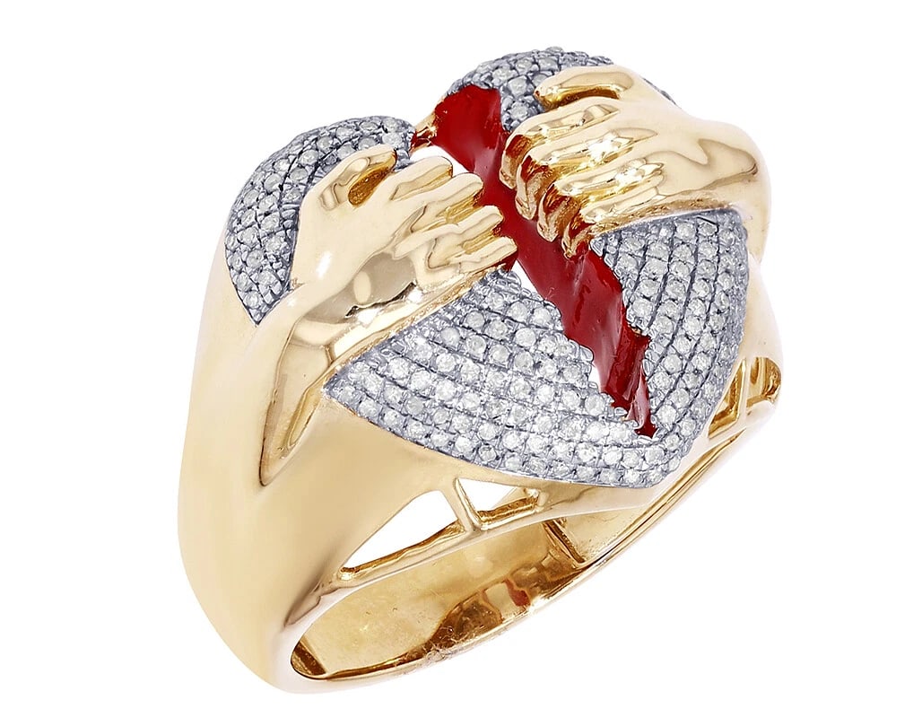 BROKEN HEART REAL DIAMOND PINKY RING (1 of 5)