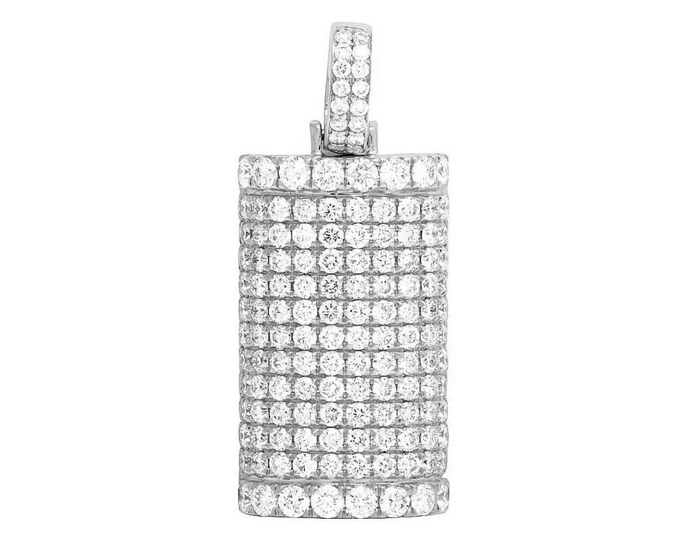 REAL 14K WHITE GOLD GENUINE VS DIAMOND ICED DOME BRICK PENDANT CHARM: Real 14K White Gold Genuine VS Diamond Iced Dome Brick Pendant Charm Brand: None Type: Necklace Material: Metal White Gold Main Stone Natural Color: White Gold Size: Dimension 1.2" Accessories: N