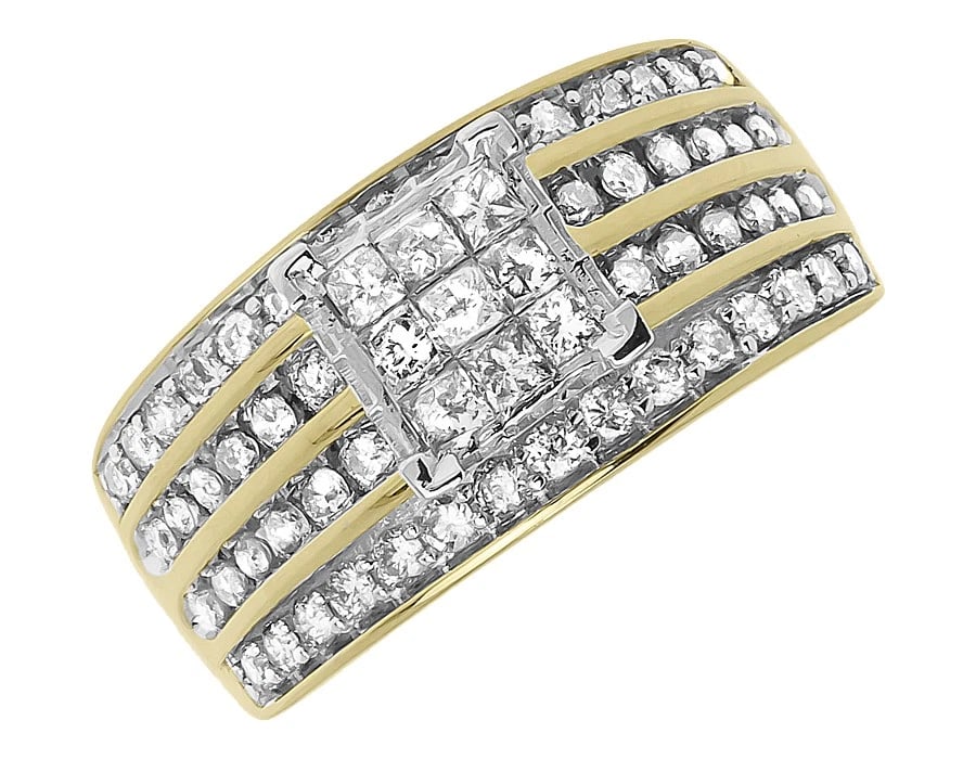 10K YELLOW GOLD LADIES ROUND PRINCESS DIAMOND ENGAGEMENT WEDDING RING (1 of 4)