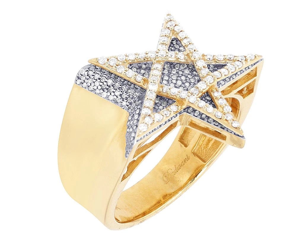 ICED STAR REAL DIAMOND RING 10K (1 of 5)