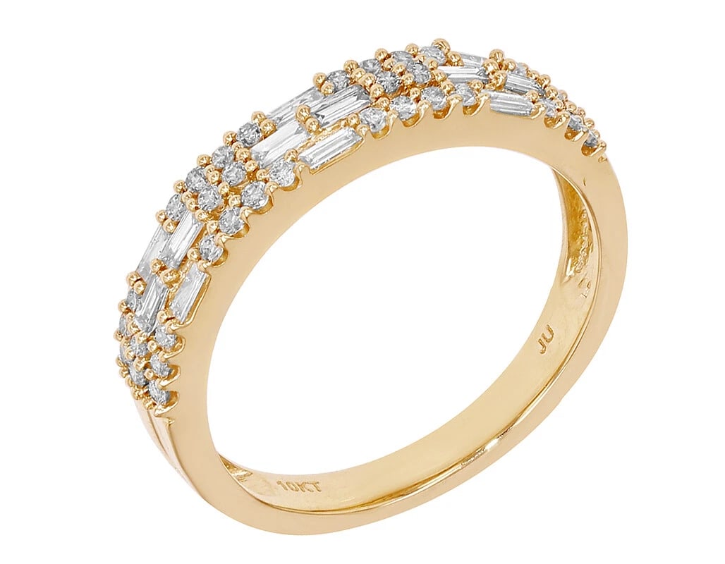 LADIES BAGUETTE REAL DIAMOND RING BAND (1 of 5)