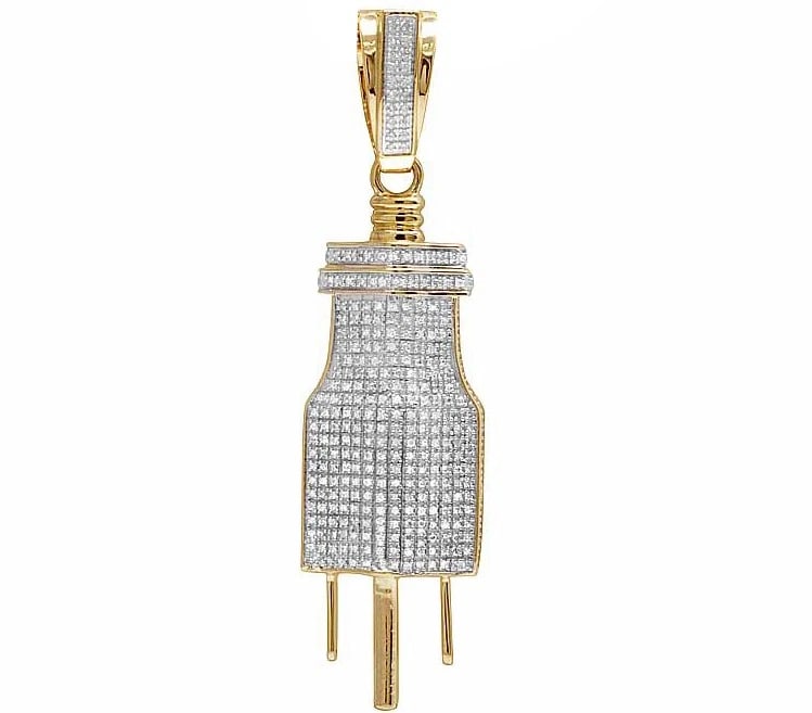 MEN'S REAL DIAMOND 10K YELLOW GOLD FUSE PLUG CHARM CUSTOM PENDANT: Men's Real Diamond 10K Yellow Gold Fuse Plug Charm Custom Pendant Brand: None Type: Necklace Material: Metal Yellow Gold Main Stone Natural Color: Yellow Gold Size: Dimension 2.1 Inch Accessories