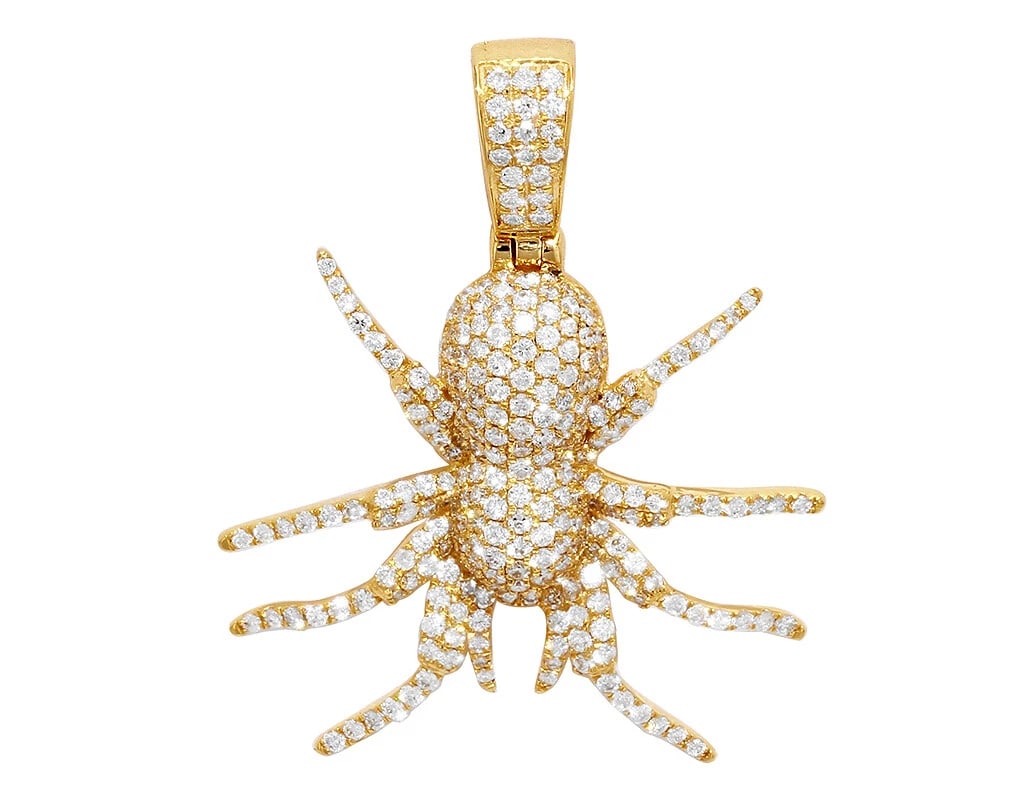 SPIDER REAL DIAMOND PENDANT 10K YELLOW GOLD (1 of 2)