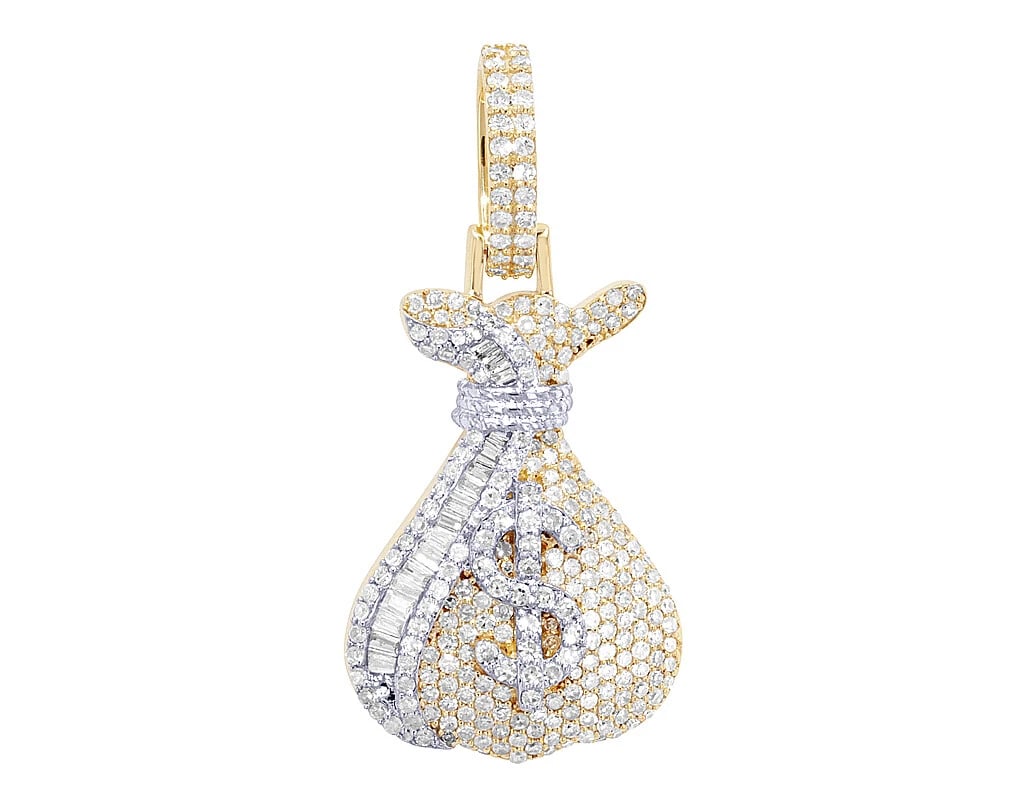 REAL DIAMOND DESIGNER PENDANT 10K YELLOW-WHITE GOLD: Real Diamond Designer Pendant 10K Yellow-White Gold Brand: None Type: Pendant Material: Metal Multi-Tone Gold Main Stone Natural Color: Multi-Tone Size: Dimension L 1.5" , W 0.7" , H 0.3" Accesso