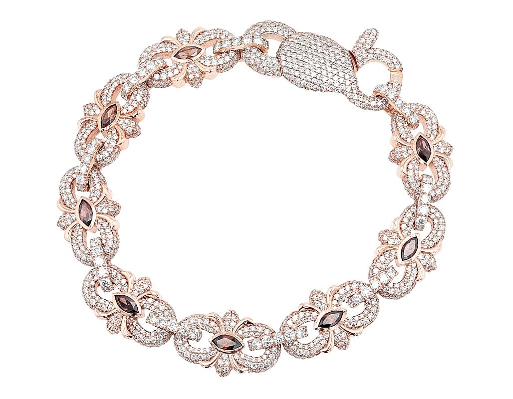 INFINITY REAL DIAMOND BAR LINK BRACELET: Infinity Real Diamond Bar Link Bracelet Brand: None Type: Bracelet Material: Metal Rose Gold Main Stone Natural Color: Rose Gold Size: Dimension L7.5" W14mm Accessories: None Accessories N