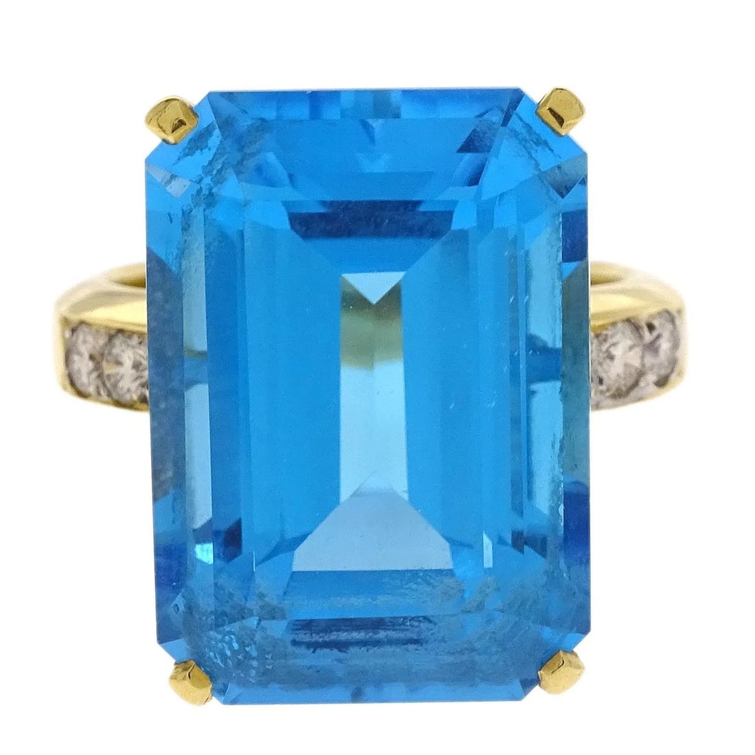 RING 18K GOLD SAPPHIRE DIAMOND (1 of 2)