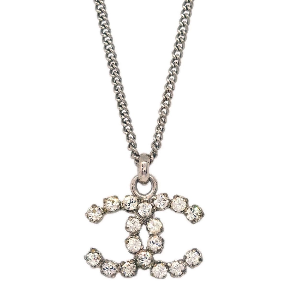 CHANEL CC CHAIN NECKLACE PENDANT RHINESTONE (1 of 3)