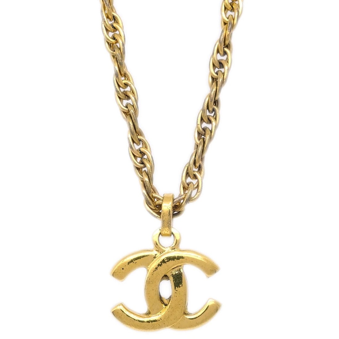 CHANEL CC CHAIN PENDANT NECKLACE GOLD (1 of 4)