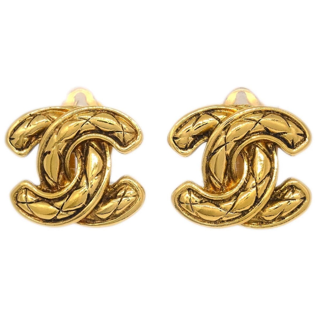 CHANEL GOLD CC EARRINGS: Chanel Gold CC Earrings Brand: CHANEL Type: Earrings Material: Gold Plated Color: Gold Size: W 2.3 x H 2.0 cm Accessories: None Accessories Notice: When purchasing pre-owned goods, please