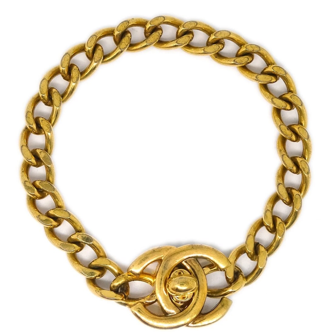 CHANEL TURNLOCK BRACELET GOLD: Chanel Turnlock Bracelet Gold Brand: CHANEL Type: Bracelet Material: Gold Plated Color: Gold Size: Length : 17.0 cm Top : W 2.0 x H 1.6 cm Accessories: None Accessories Notice: When