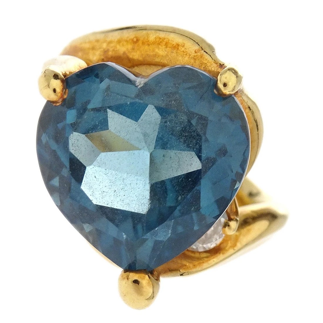 RING 18K SAPPHIRE DIAMOND GOLD (1 of 2)