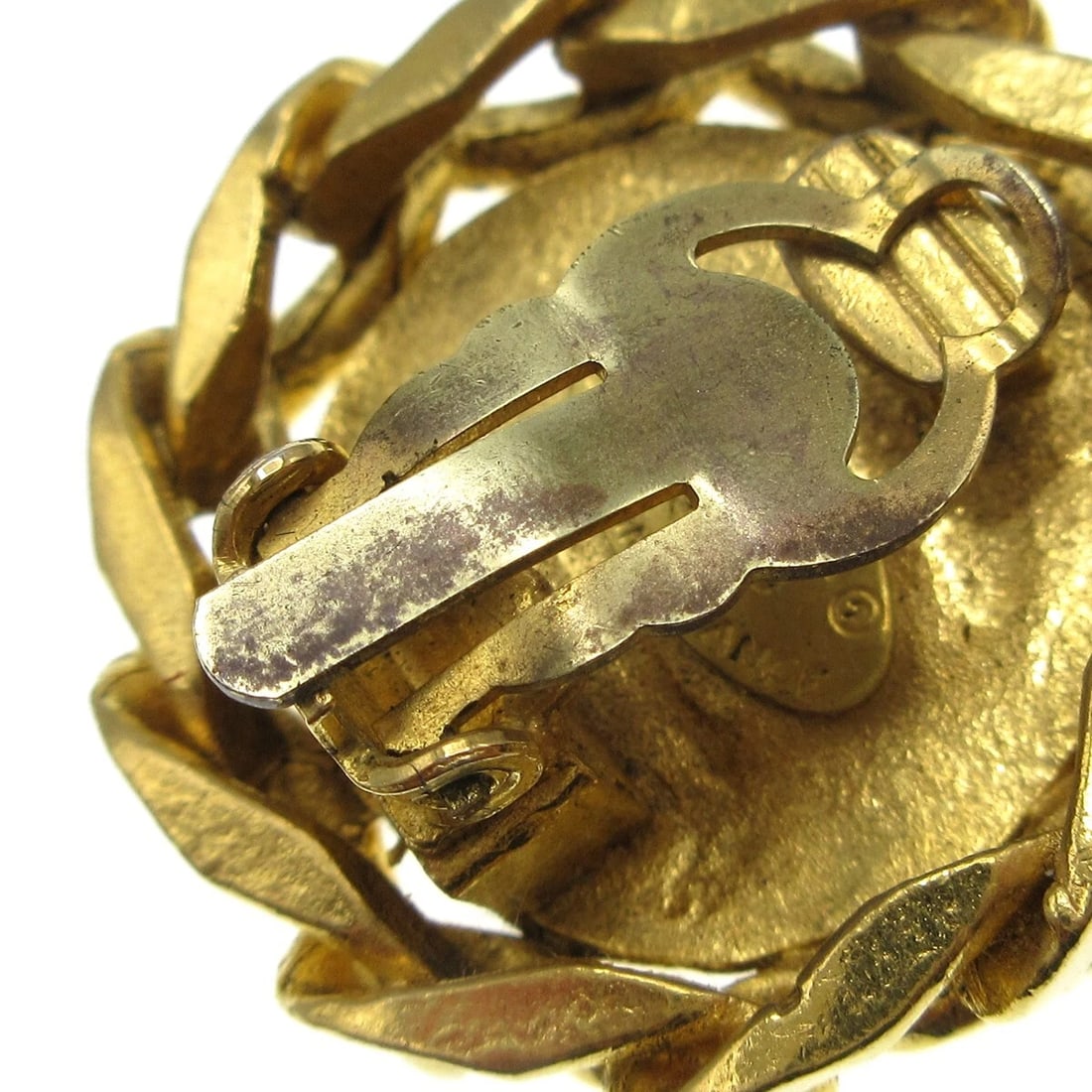 CHANEL BUTTON RHINESTONE EARRINGS - 4