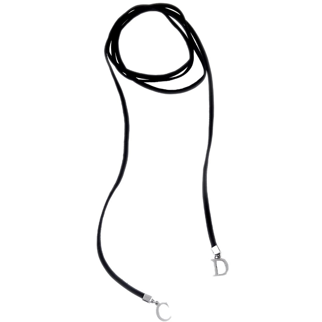 CHRISTIAN DIOR CHOKER NECKLACE BLACK (1 of 4)