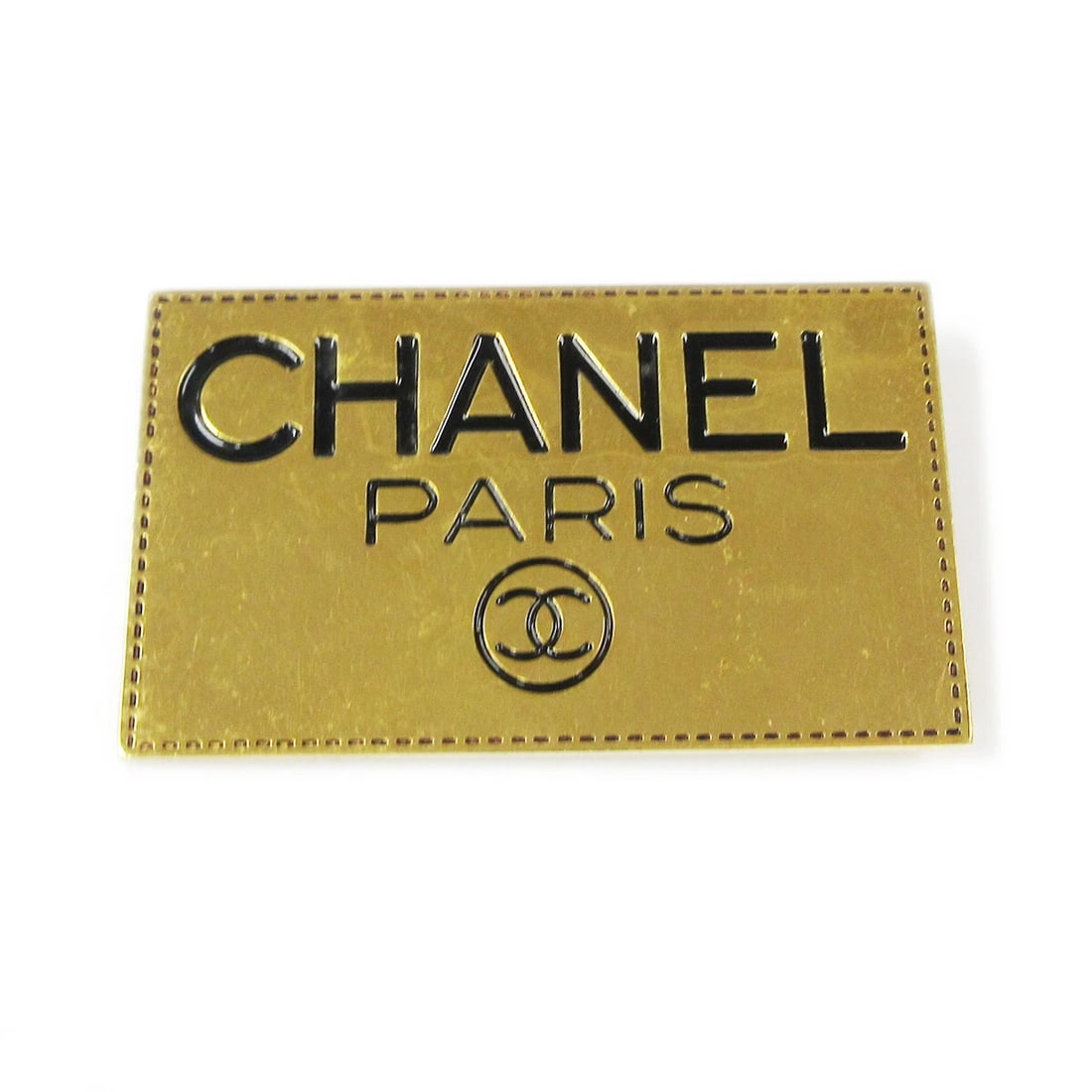 CHANEL PLATE BROOCH PIN GOLD (1 of 4)