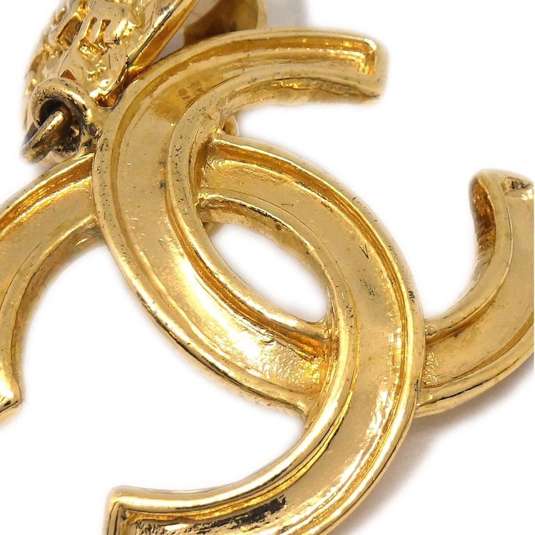 CHANEL CC DANGLE EARRINGS CLIP-ON - 2