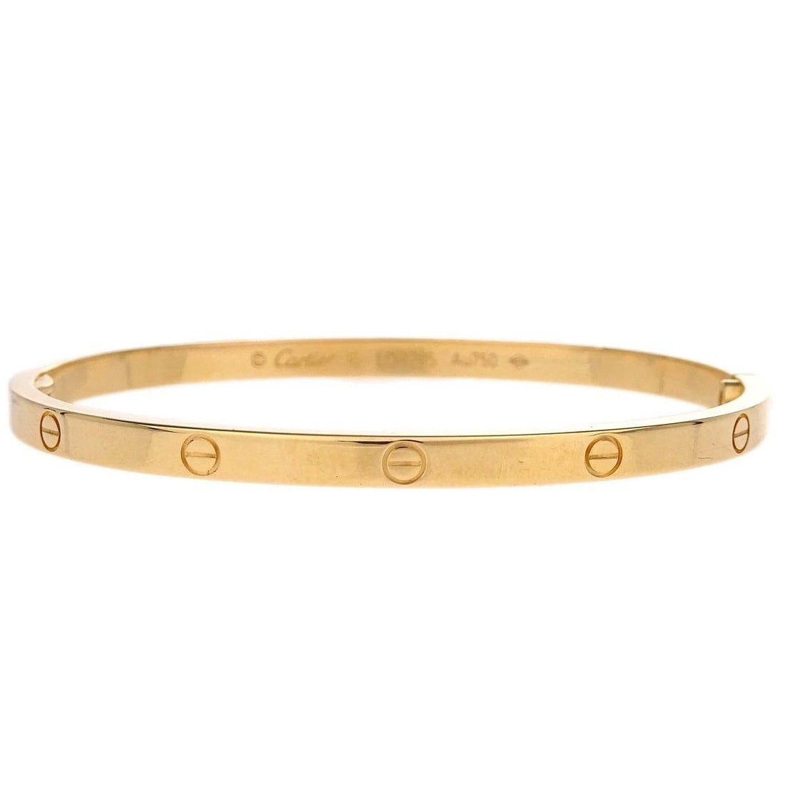 CARTIER LOVE BRACELET BANGLE SMALL AU750: Cartier Love Bracelet Bangle Small Au750 Brand: Cartier Type: Bracelet Material: Au750(750PG) Color: Gold Size: Inner circumference : 15.5 cm Accessories: None Accessories Notice: When