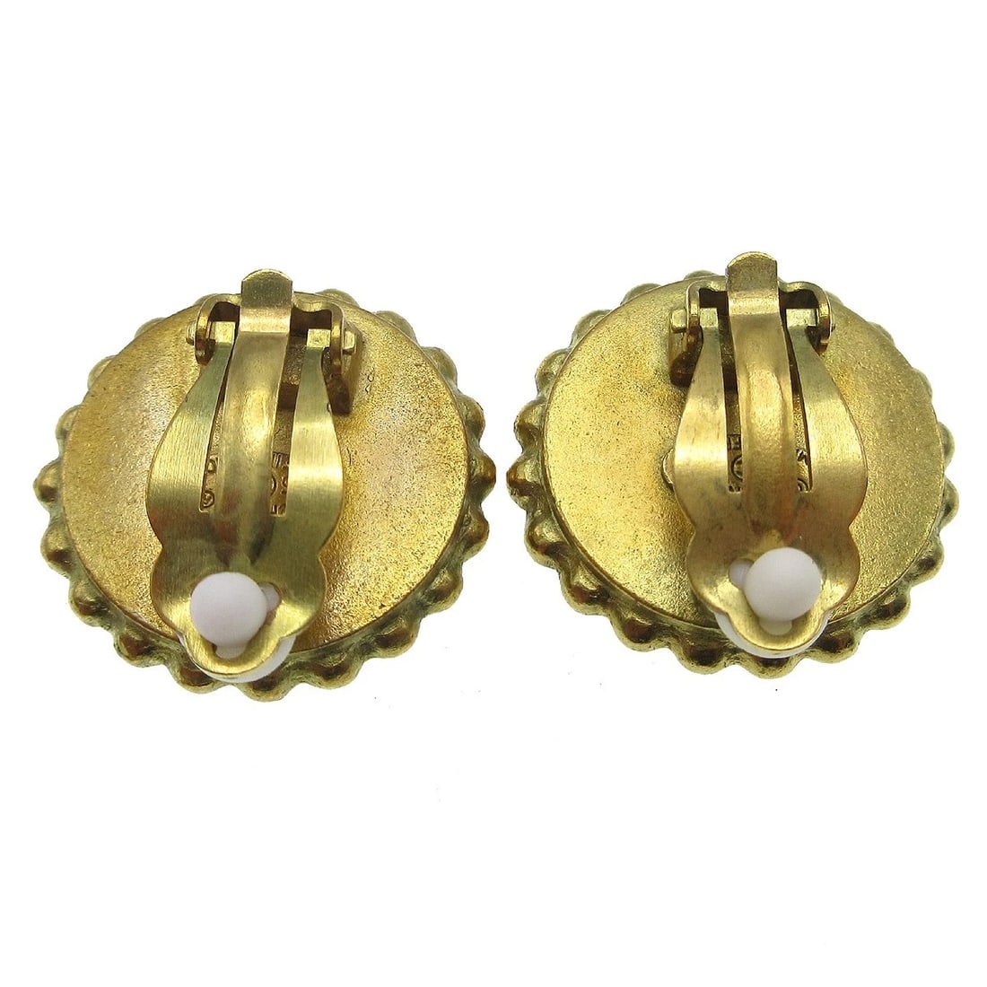 CHANEL BUTTON EARRINGS CLIP-ON BLACK - 2