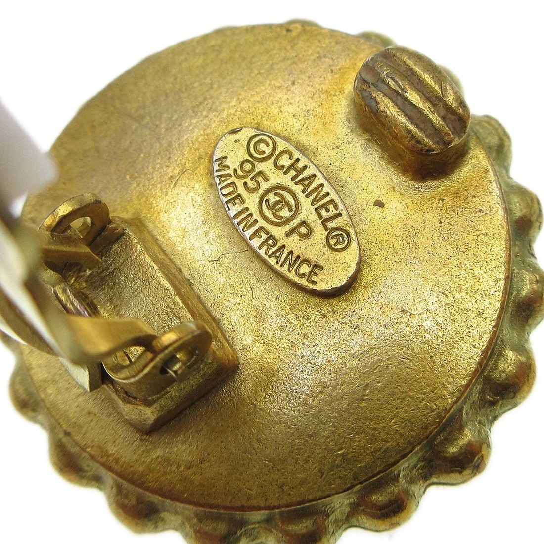 CHANEL BUTTON EARRINGS CLIP-ON BLACK - 3